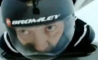 VIDEO! Astea SENZATII EXTREME! Cum a inceput sa urle de frica un reporter BBC la 130km/h pe skeleton :)