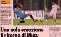 
	Asa arata revenirea lui Mutu la Fiorentina: Mutu, ZERO suturi pe poarta, ZERO driblinguri!
